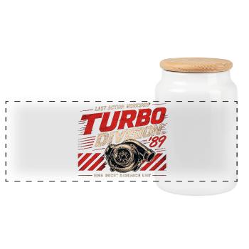 Turbo_Division_89 - Boîte à biscuits avec couvercle en bois - blanc - Devant