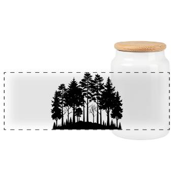 Lisière forestière - Boîte à biscuits avec couvercle en bois - blanc - Devant
