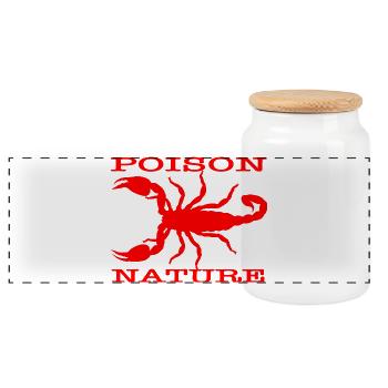 Gift-Natur: Roter Skorpion - Panorama Keksdose mit Holzdeckel - Weiß - Vorne