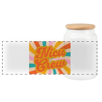 Neonatal Nurse - Panoramic Cookie Jar with Wooden Lid - white - Front