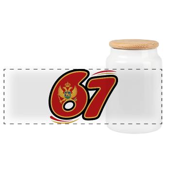 67 Édition Montenegro - Boîte à biscuits avec couvercle en bois - blanc - Devant