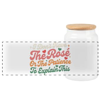 Je n’ai ni la rose ni la patience d’expliquer - Boîte à biscuits avec couvercle en bois - blanc - Devant