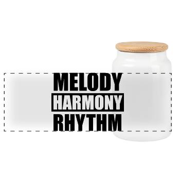 melody harmony rhythm - Panorama Keksdose mit Holzdeckel - Weiß - Vorne