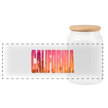 Californien - Panorama Keksdose mit Holzdeckel - Weiß - Vorne
