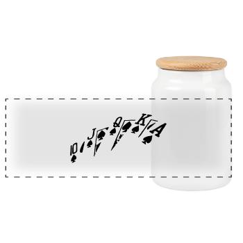 poker_02 - Boîte à biscuits avec couvercle en bois - blanc - Devant