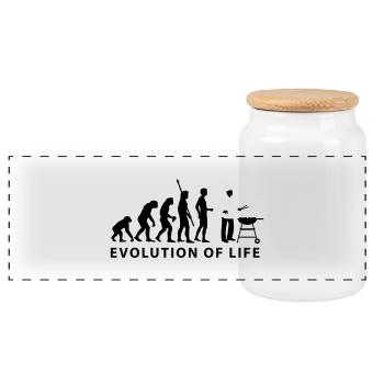 evolution_grill_e_2c - Panorama Keksdose mit Holzdeckel - Weiß - Vorne
