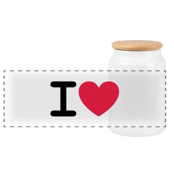 I *heart* - Panoramic Cookie Jar with Wooden Lid - white - Front