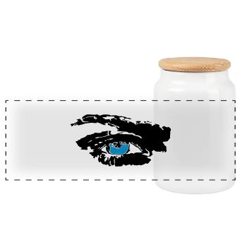 Auge Polychrom 280d - Panorama Keksdose mit Holzdeckel - Weiß - Vorne