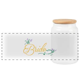 Bride Color - Panorama Keksdose mit Holzdeckel - Weiß - Vorne