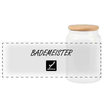 Bademeister - Panorama Keksdose mit Holzdeckel - Weiß - Vorne