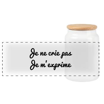 Je ne crie pas - Boîte à biscuits avec couvercle en bois - blanc - Devant