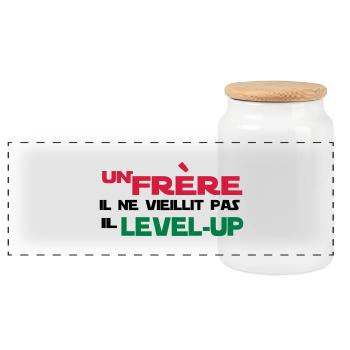 UN frère NE VIEILLIT PAS - Boîte à biscuits avec couvercle en bois - blanc - Devant