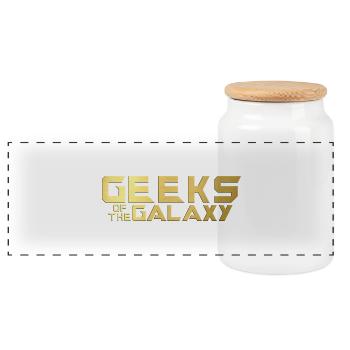 Geek: Geeks of the Galaxy - Panorama Keksdose mit Holzdeckel - Weiß - Vorne