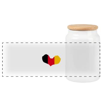 J’aime la Belgique - coeur mains - Boîte à biscuits avec couvercle en bois - blanc - Devant