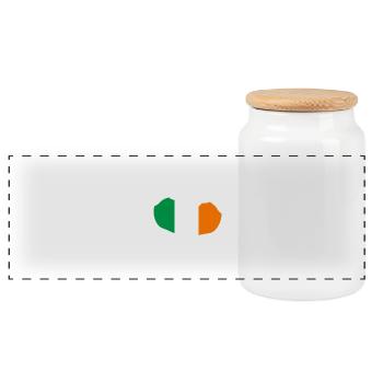 J’adore l’Irlande - coeur mains - Boîte à biscuits avec couvercle en bois - blanc - Devant