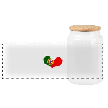 Je t’aime Portugal - coeur mains - Boîte à biscuits avec couvercle en bois - blanc - Devant