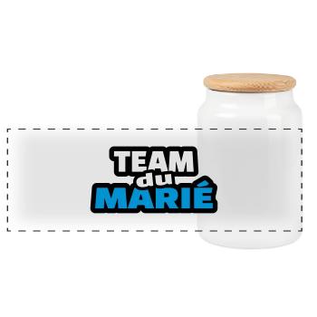 team du marié (vers.16) - Boîte à biscuits avec couvercle en bois - blanc - Devant