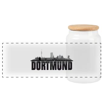 Dortmund 02 - Boîte à biscuits avec couvercle en bois - blanc - Devant