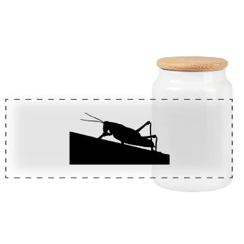 grasshopper - Panoramic Cookie Jar with Wooden Lid - white - Front