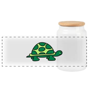 turtle - Boîte à biscuits avec couvercle en bois - blanc - Devant