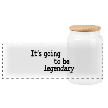 it's going to be legendary - Panoramic Cookie Jar with Wooden Lid - white - Front