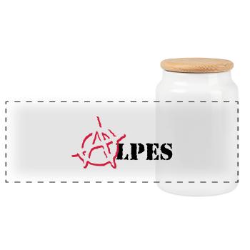 Anarchy Alpen - Panorama Keksdose mit Holzdeckel - Weiß - Vorne