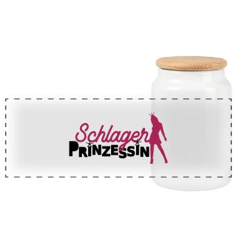 Schlager Prinzessin Deutscher Schlager Fans - Panorama Keksdose mit Holzdeckel - Weiß - Vorne