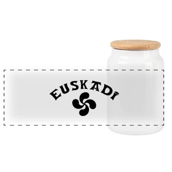 euskadi bw - Panoramic Cookie Jar with Wooden Lid - white - Front