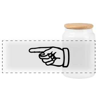 hand_zeigt_tq1 - Boîte à biscuits avec couvercle en bois - blanc - Devant