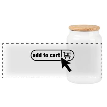 add_to_cart__f1 - Boîte à biscuits avec couvercle en bois - blanc - Devant