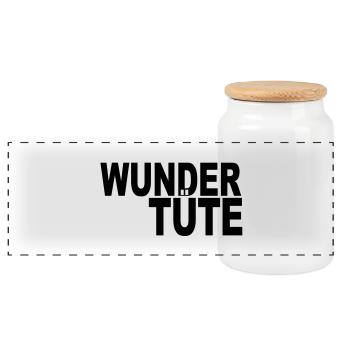 Wundertüte - Panorama Keksdose mit Holzdeckel - Weiß - Vorne