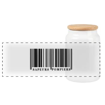 Barcode SP1 - Panorama Keksdose mit Holzdeckel - Weiß - Vorne
