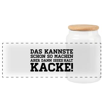 Kannste faire en sorte, déjà MAIS puis maintenez - Boîte à biscuits avec couvercle en bois - blanc - Devant