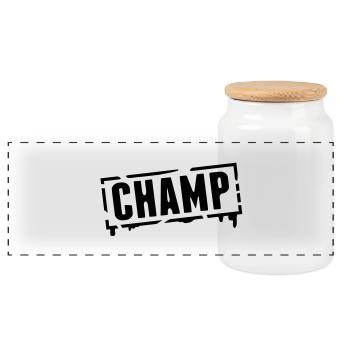 champ_stamp_grunge_g1 - Boîte à biscuits avec couvercle en bois - blanc - Devant