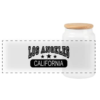 los angeles california - Panorama Keksdose mit Holzdeckel - Weiß - Vorne