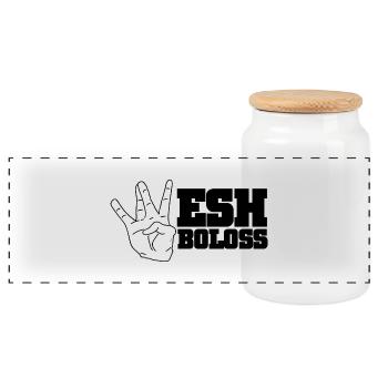 Wesh Boloss - Swag T-shirt - Boîte à biscuits avec couvercle en bois - blanc - Devant
