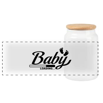 baby_loading_f1 - Boîte à biscuits avec couvercle en bois - blanc - Devant