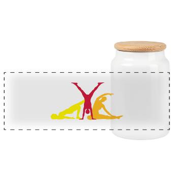 yoga - Panorama Keksdose mit Holzdeckel - Weiß - Vorne