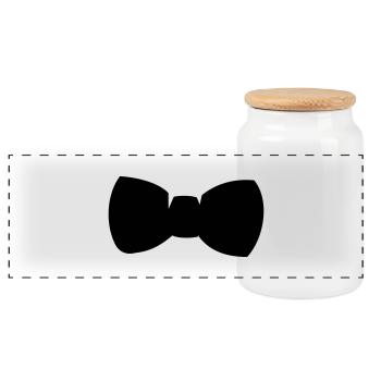 Bowtie Fliege Strik nœud papillon swag hipster - Panorama Keksdose mit Holzdeckel - Weiß - Vorne