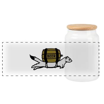 pub_goes_the_weasel_beer_3c - Panorama Keksdose mit Holzdeckel - Weiß - Vorne
