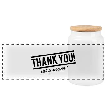 thank_you_very_much_di1 - Panorama Keksdose mit Holzdeckel - Weiß - Vorne