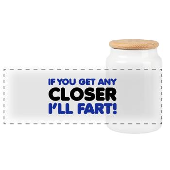 Fart - Panoramic Cookie Jar with Wooden Lid - white - Front