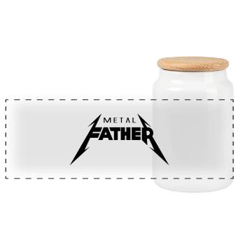 Metal Father_V2 - Panorama Keksdose mit Holzdeckel - Weiß - Vorne