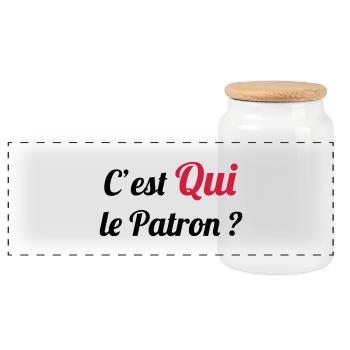 c'est QUI le Patron ? - Panoramic Cookie Jar with Wooden Lid - white - Front