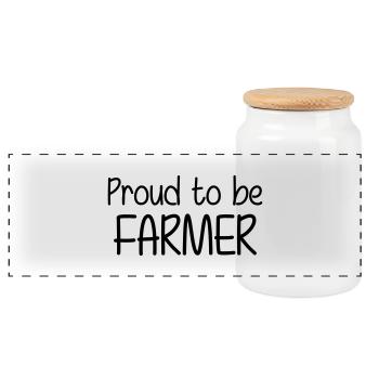 Proud to be Farmer - Panorama Keksdose mit Holzdeckel - Weiß - Vorne