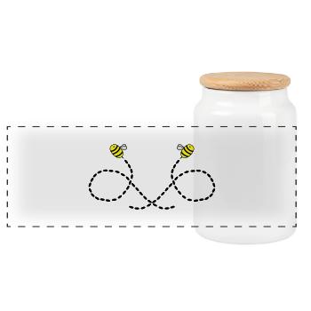 bienen_flug - Boîte à biscuits avec couvercle en bois - blanc - Devant