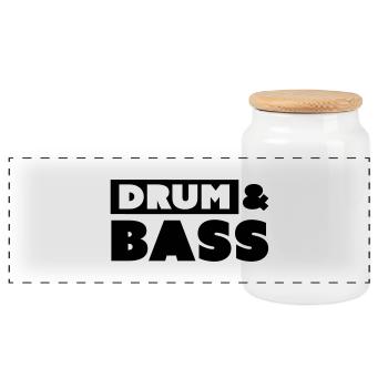 Drum & Bass - Panorama Keksdose mit Holzdeckel - Weiß - Vorne