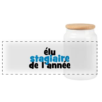 Stagiaire de l'année / Collègue / Stage / Bureau - Boîte à biscuits avec couvercle en bois - blanc - Devant