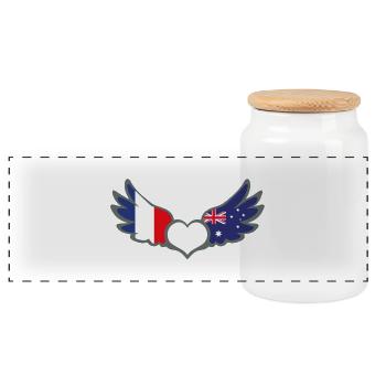 Drapeaux Français et Australien France Australie 2 - Boîte à biscuits avec couvercle en bois - blanc - Devant