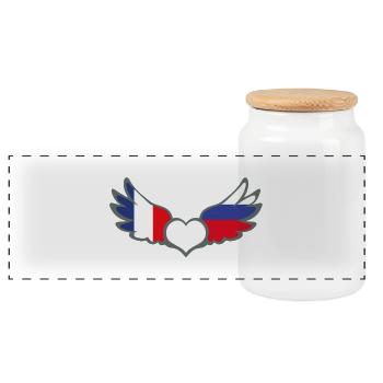 Drapeaux Français et Russe France Russie II - Boîte à biscuits avec couvercle en bois - blanc - Devant